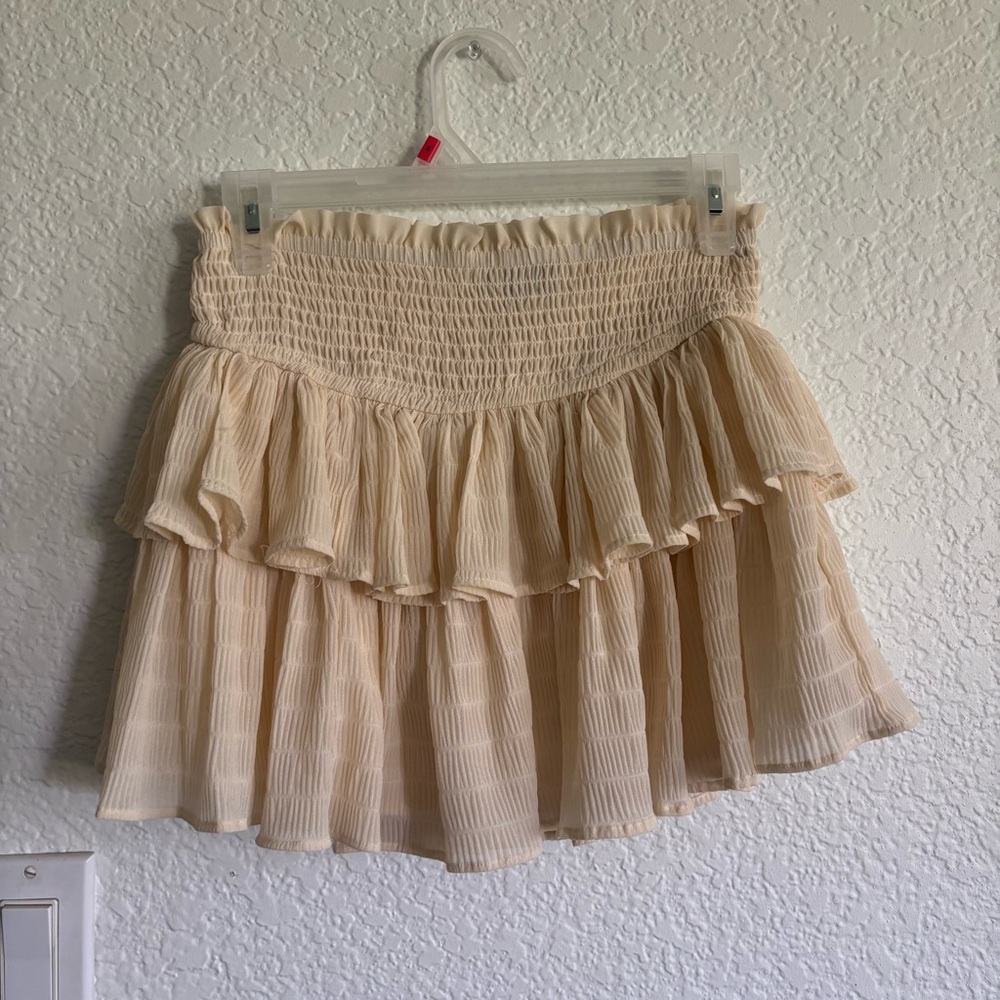 Elegant Cream Ruffled Skirt